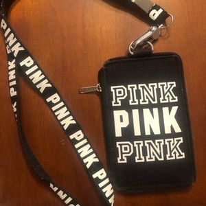 VS PINK lanyard wallet